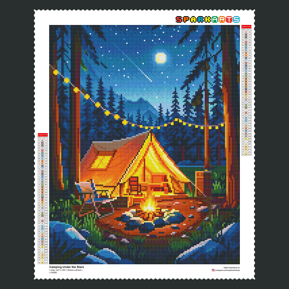 Camping Fire 40x50cm