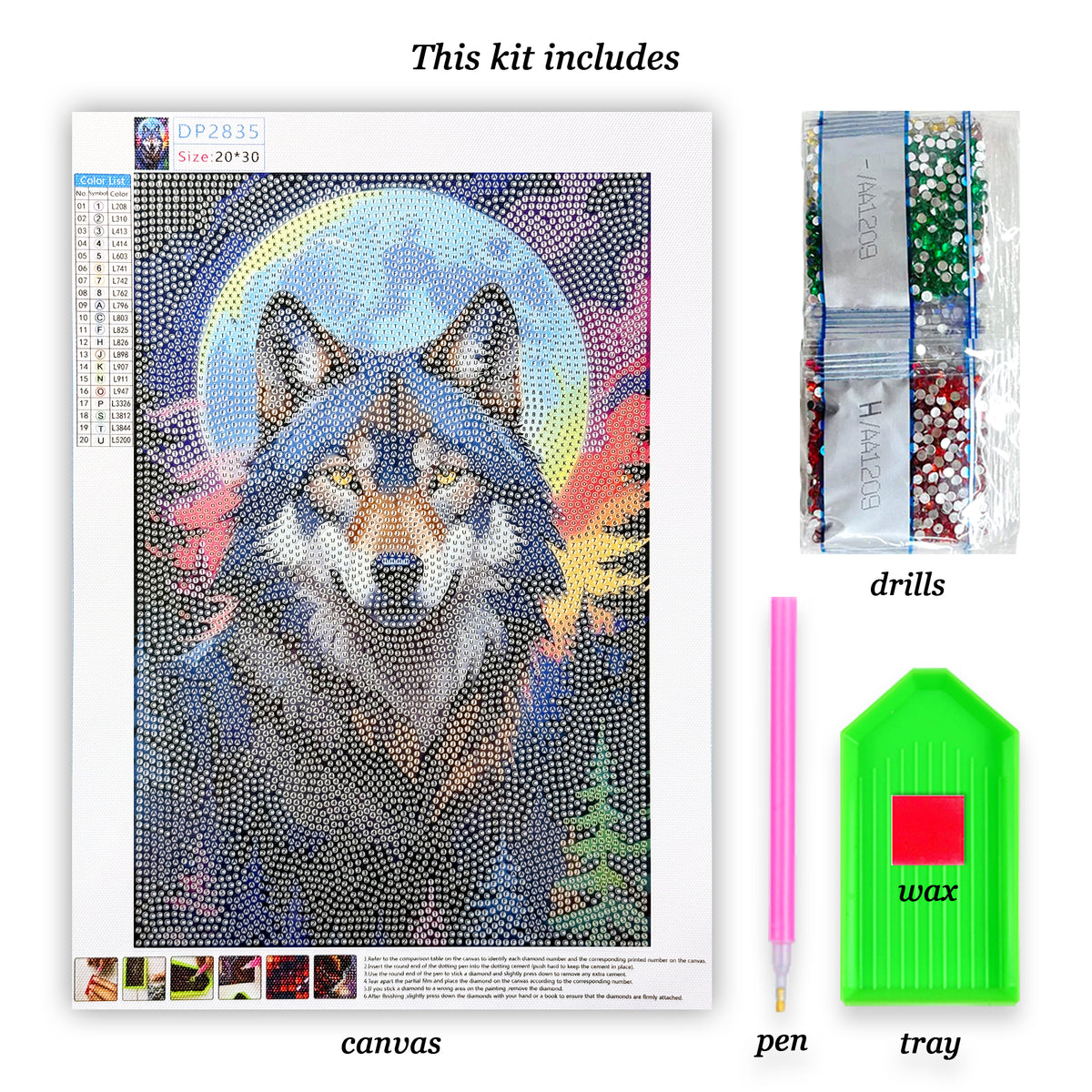 Wolf Diamond painting